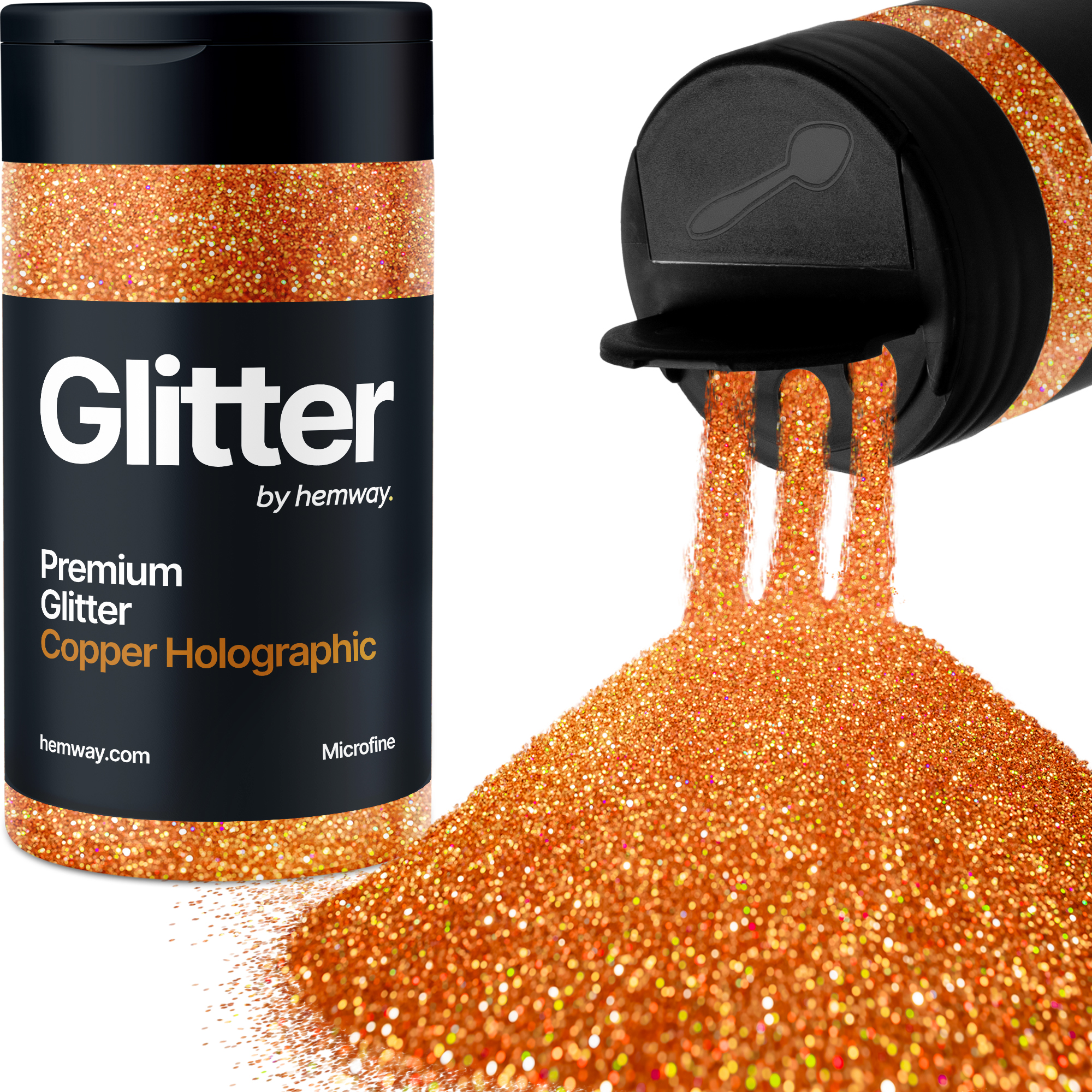 Hemway Premium Glitter Shaker 130g – Emerald Green Holographic Fine Glitter For Resin, Crafts, & Cosmetics - View #2